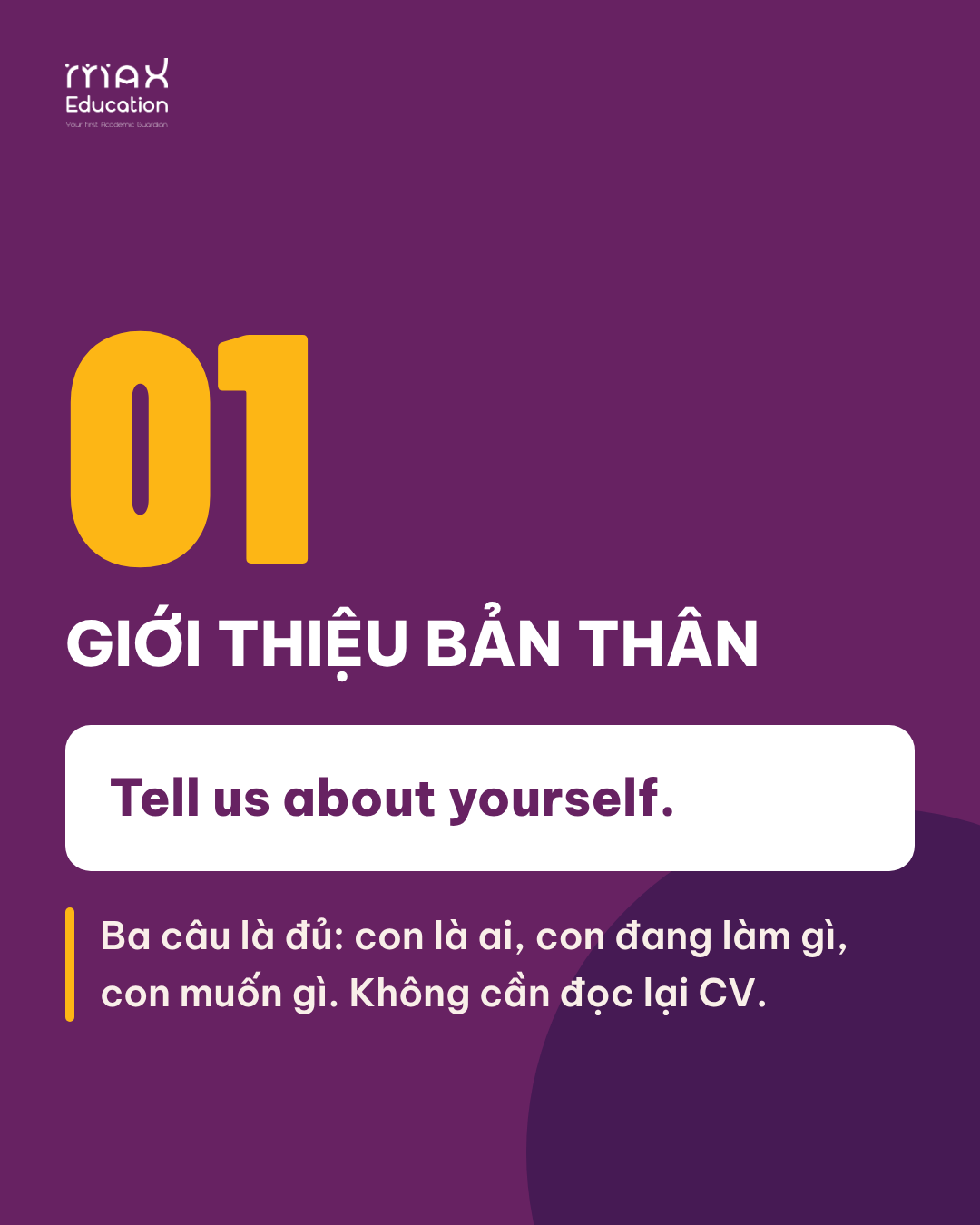 Câu hỏi phỏng vấn học bổng số 1: giới thiệu bản thân (Tell us about yourself)